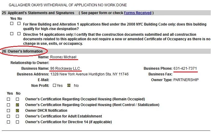 find the owner of an NYC property 