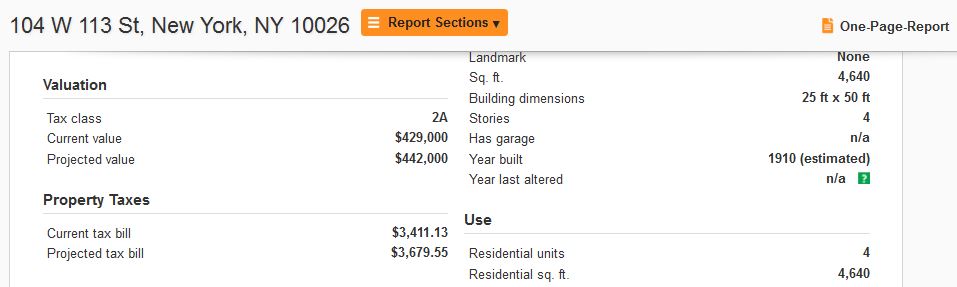 summary property tax info
