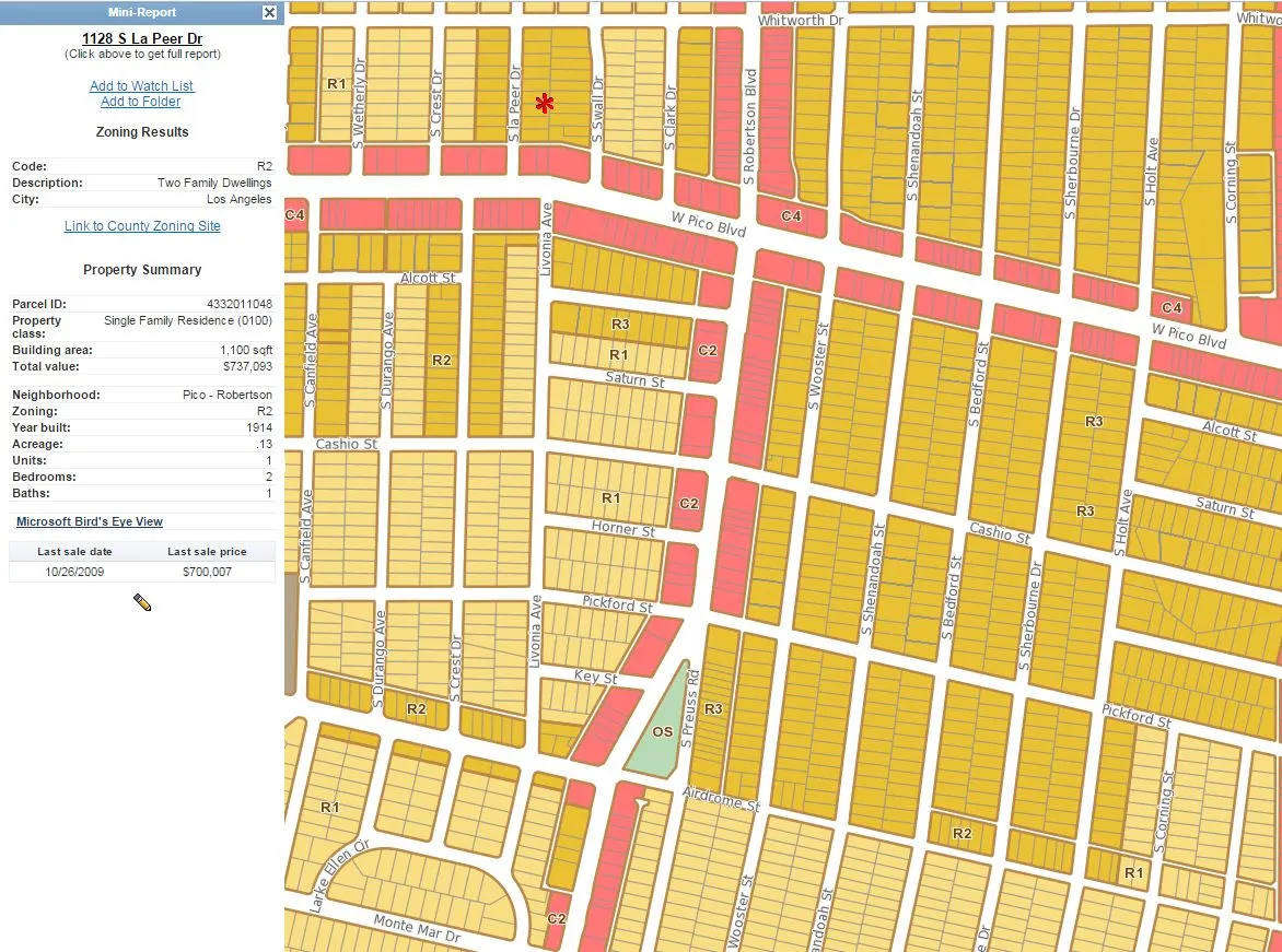 LA zoning map and property reports