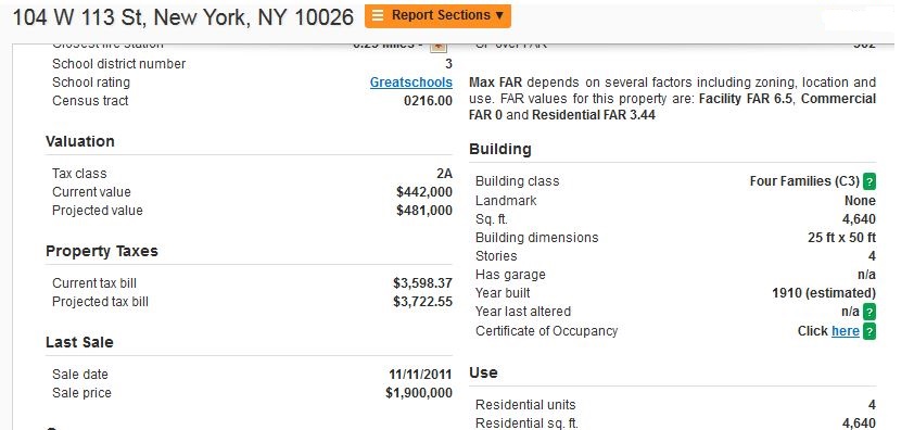 Tax section in overview
