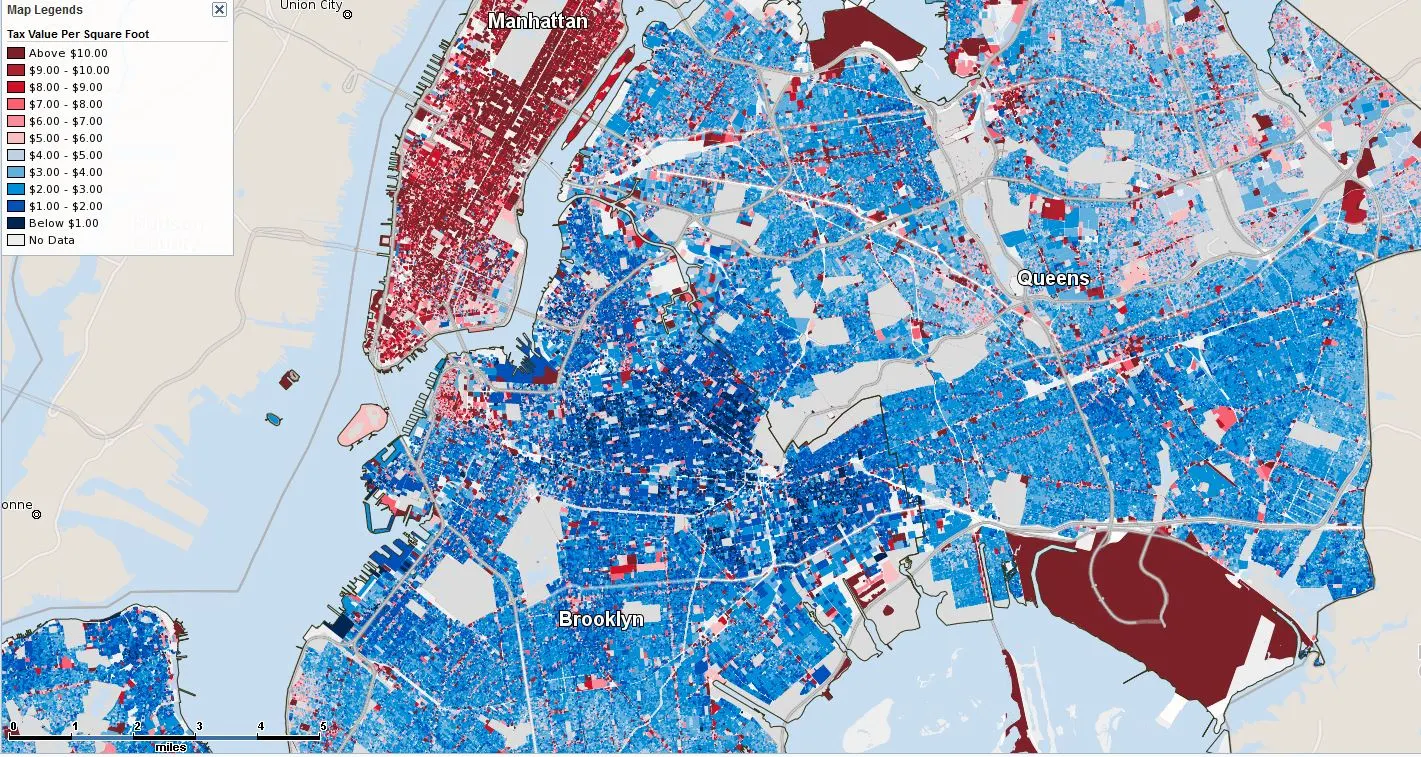 Tax per sqft map