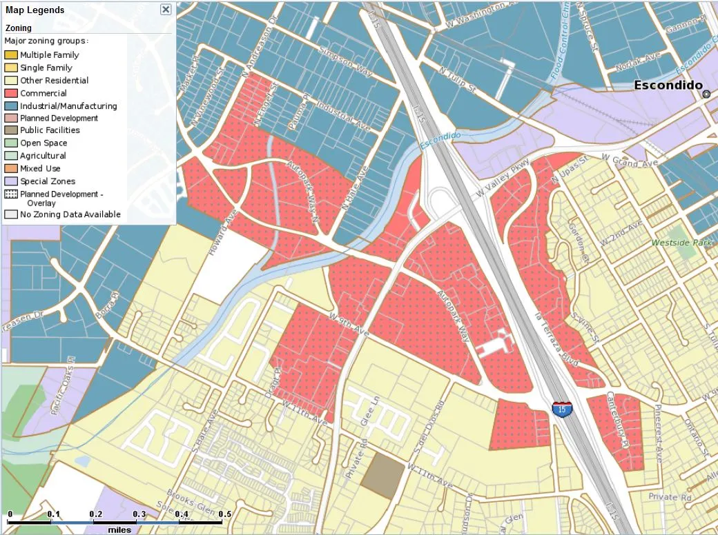 San Diego Zoning Map includes planned development overlay