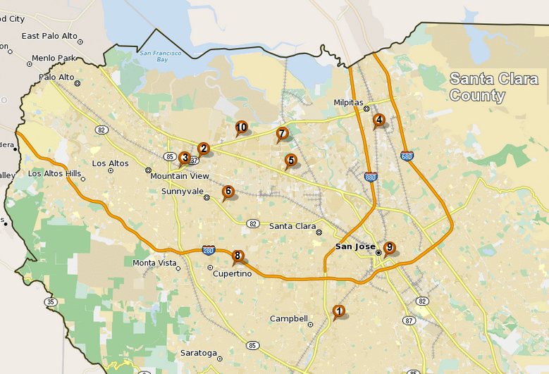 Mapping Santa Clara County’s Top 10 Largest Real Estate Deals of 2014