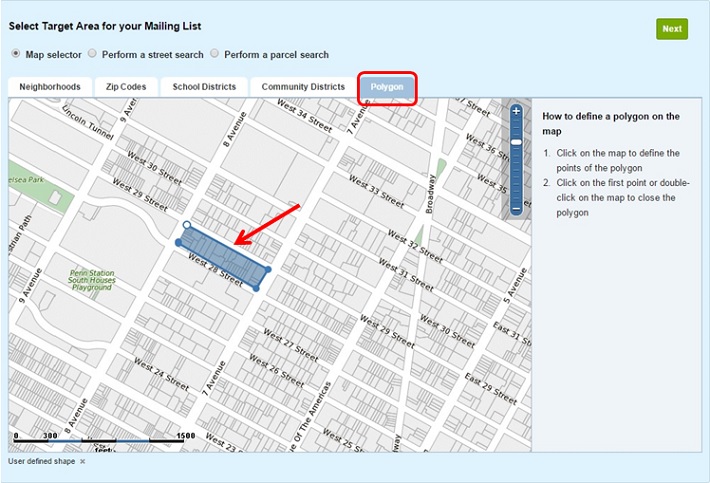 how to use the improved polygon draw tool on property shark