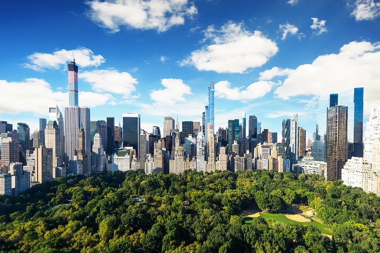View towards Midtown Manhattan over Central Park