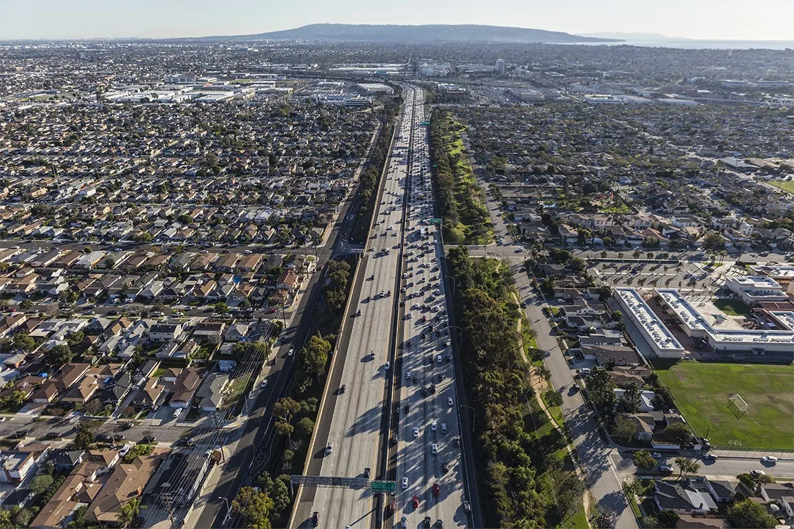 Aerial view of Terrance, CA and LA County
