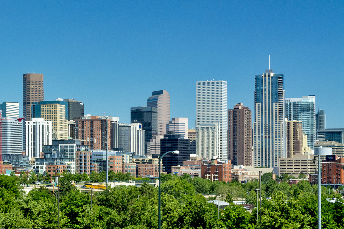 View of the Denver downtown with its office buildings
