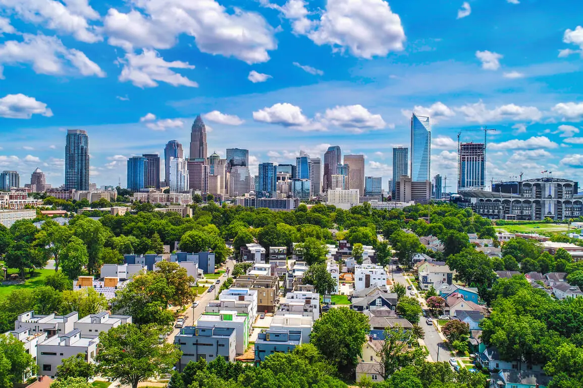 charlotte skyline downtown office space property